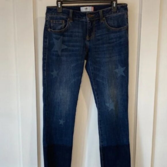 CABI star frayed hem slim straight boyfriend jeans - Picture 1 of 9